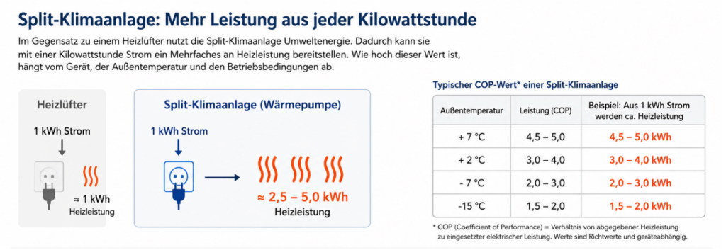 Heizen mit einer Split-Klimaanlage | Baerenkaelte